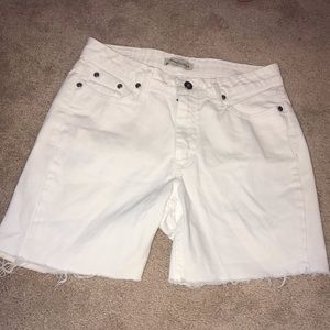White cut-off shorts